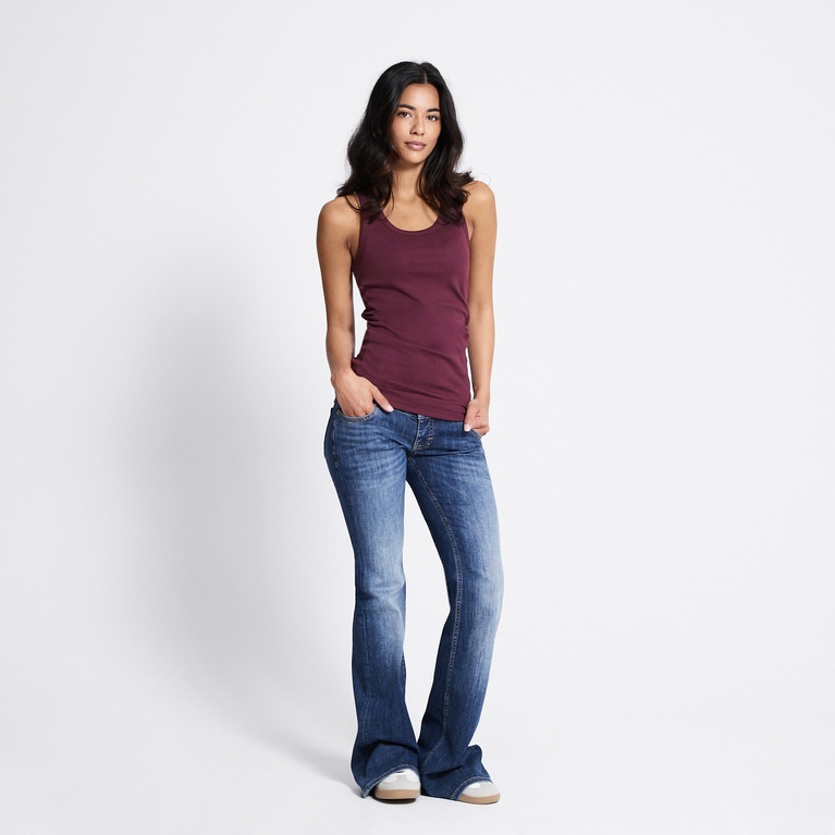 Basic ribbed tank top "Johanna" Plum
